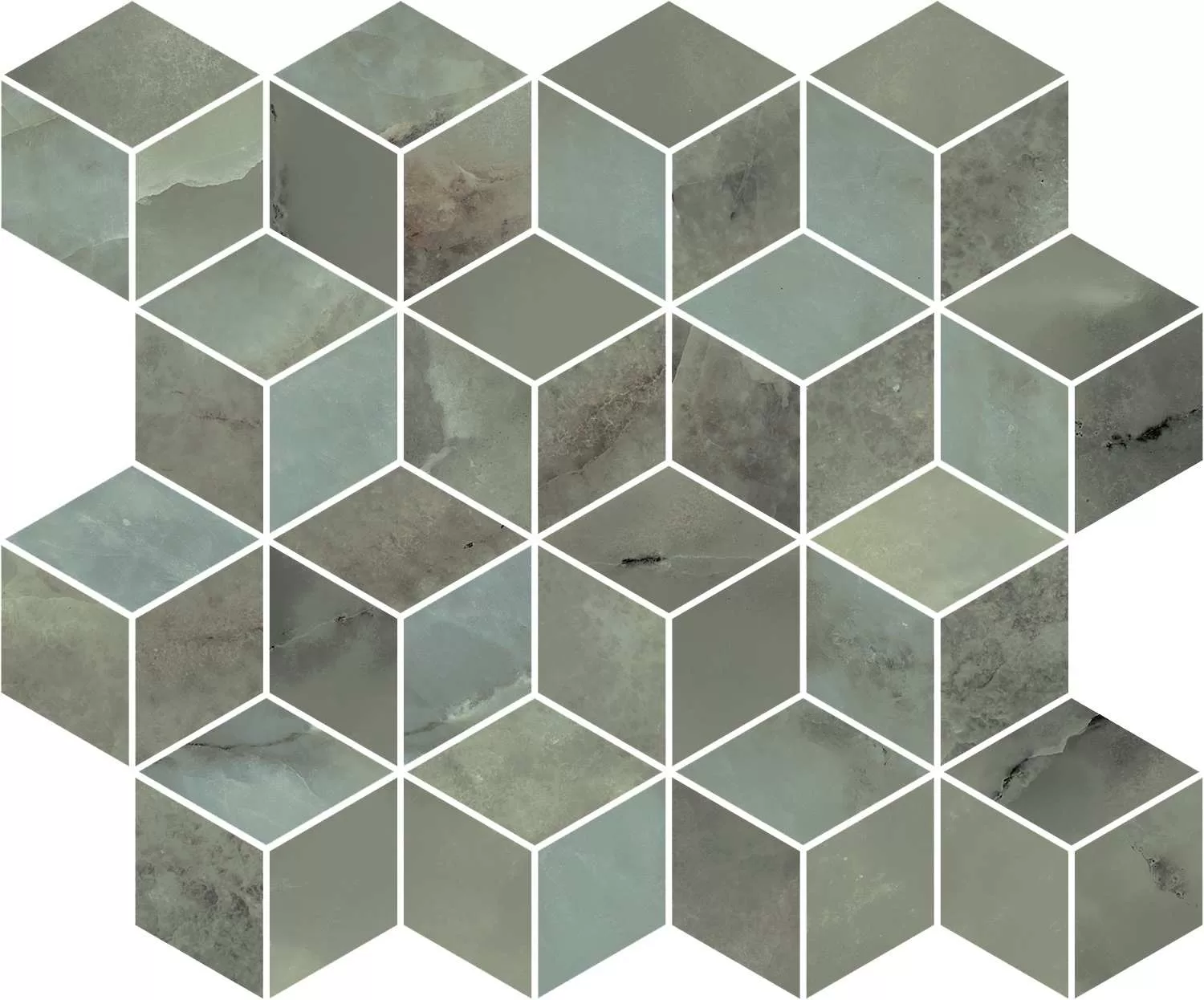 Мозаика Kerama Marazzi Джардини Декор зеленый мозаичный 45x37,5 Зеленый