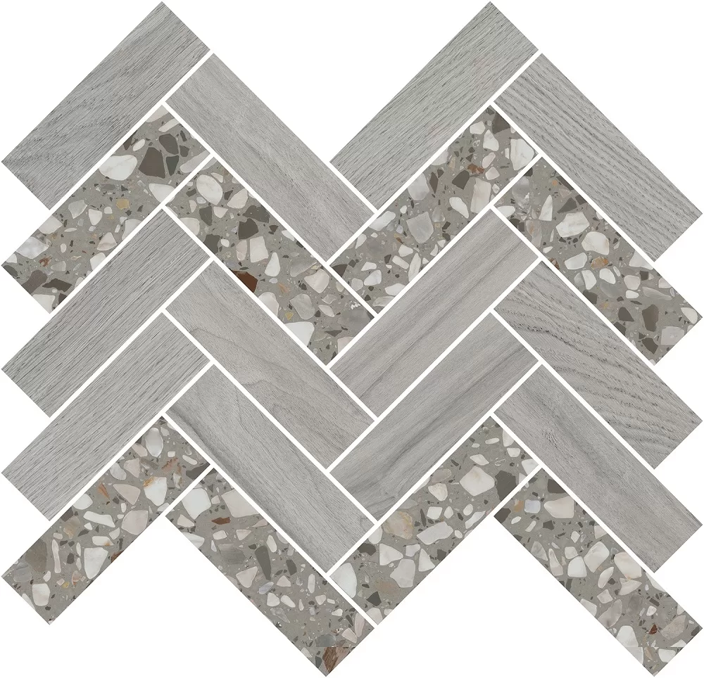 Керамогранит Kerama Marazzi Монтиони Декор мозаичный серый 34х35,5 Комбинированный